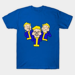 See no hear no speak no vault boy T-Shirt